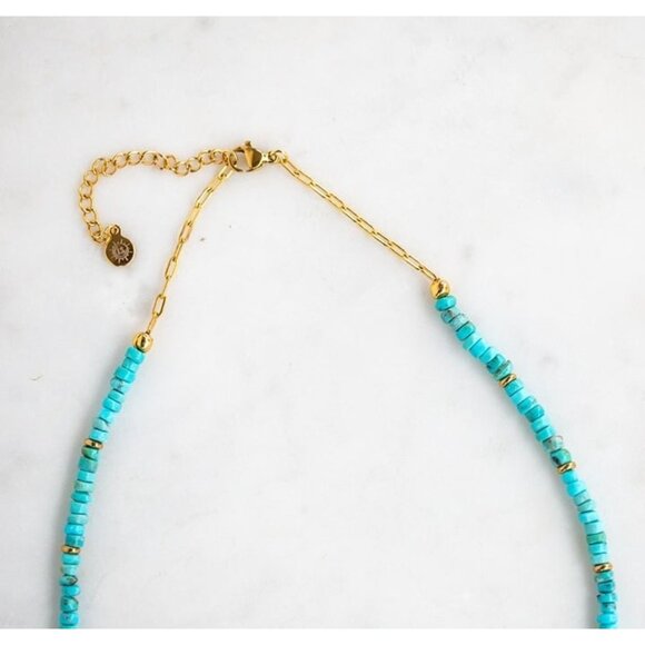 Bundle Genuine Turquoise Beaded Necklace & Bracelet Gorgeous Set High End Stone - Picture 6 of 12